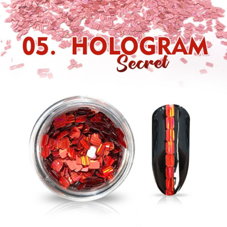 Hologram Secret 05 - červené NechtovyRAJ.sk - Daj svojim nechtom všetko, čo potrebujú