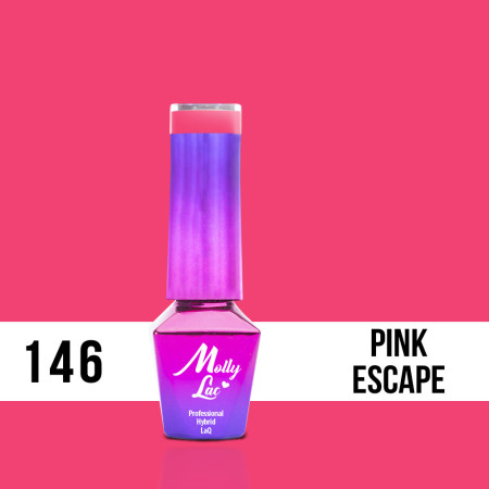146. MOLLY LAC gél lak - Flamingo Pink Escape 5ML