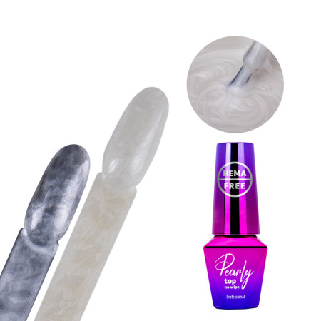 Molly Lac perleťový top coat White Silver 10g